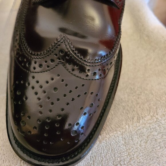 BOSTONIAN LUXE BROWN LEATHER CAP-TOE WINGTIP OXFORD-PERFORATED PUNCH-SIZE 7.5M main image 7